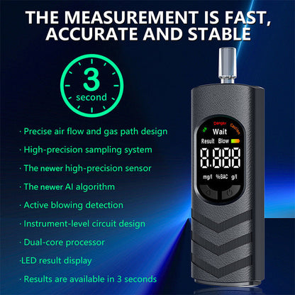 ⏳🔥LIMITED-TIME 50% OFF! ⏰Rechargeable Alcohol Tester – High-Precision Sensor, Voice Broadcast & LCD Display – Know If You're Safe to Drive in Seconds! ✨