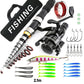 🎣50% OFF NOW! Complete Travel Fishing Gear Set‑Telescopic Fiberglass Fishing Rod Kit with Spinning Reel, Lures Hooks & Storage Bag for Beginners Travel Freshwater Fishing