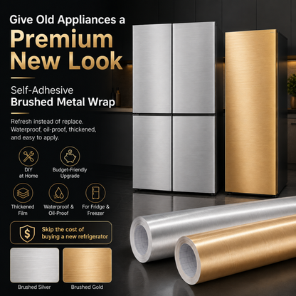 Self-Adhesive Brushed Metal Refrigerator Sticker