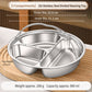 Stainless Steel Divided Steaming Plate with Handles