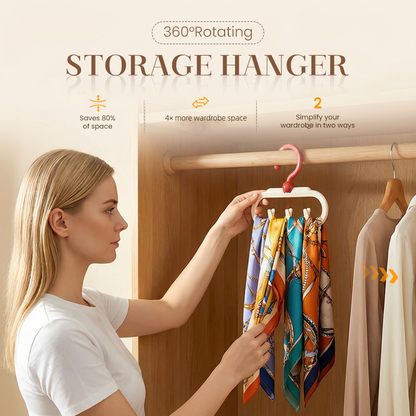 360° Rotating Multi-Hook Storage Hanger